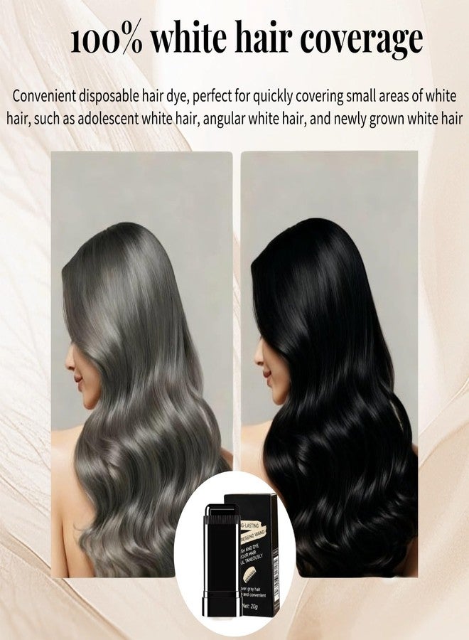 FHH Safe and Convenient Comb Hair Dye Stick, White Hair Cover Stick, 2-in-1 Convenient Instant Dyeing, Waterproof and Sweat Proof, Quick Root Dressing (Black) c - Image 5